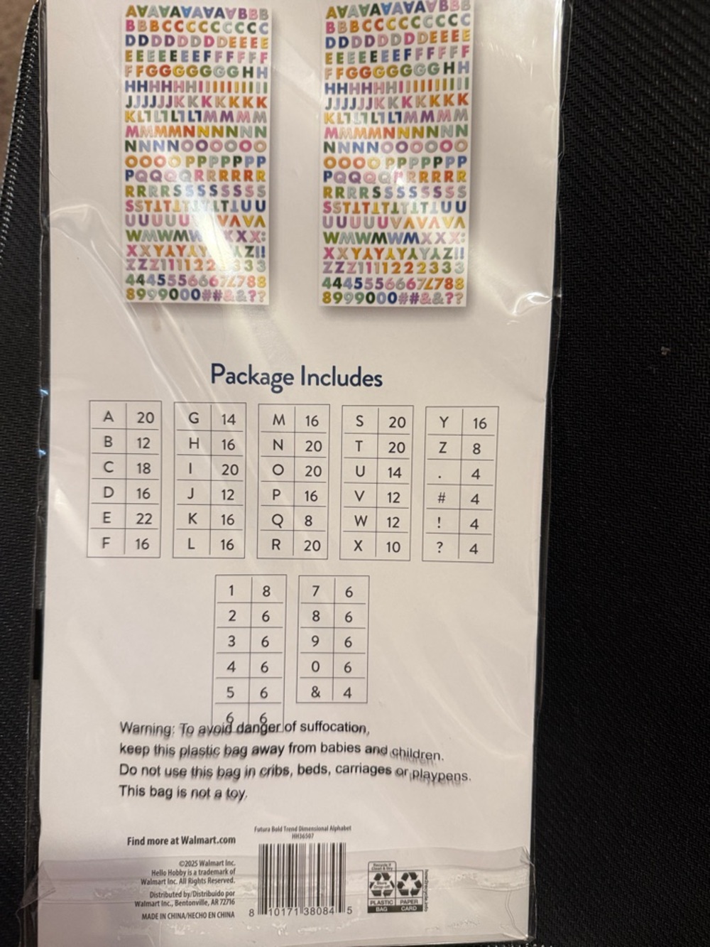 Multicolor Alphabet Sticker Set - 492 Count - Picture 2 of 2